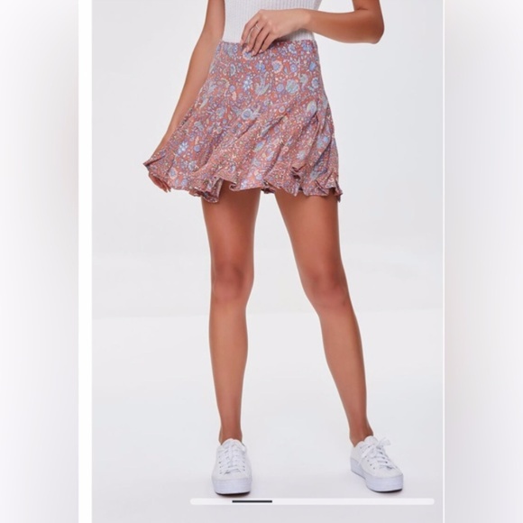 Paisley Skater Mini Skirt - Picture 1 of 5